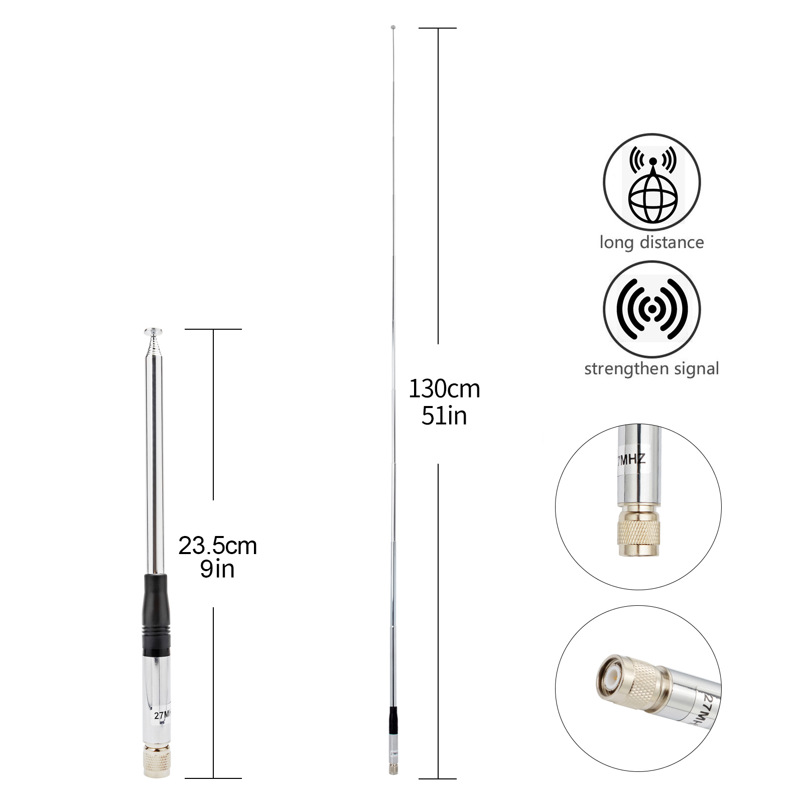 Antenna Cb 27 mhz TNC Acciaio  - Fishing Rod Telescopic recensione e prezzo